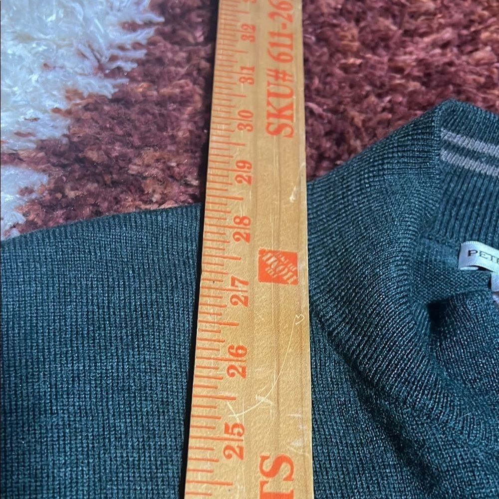 Peter Milar Green Zip Up Sweater with Long Sleeves and Textured Fabric wool - Picture 5 of 6